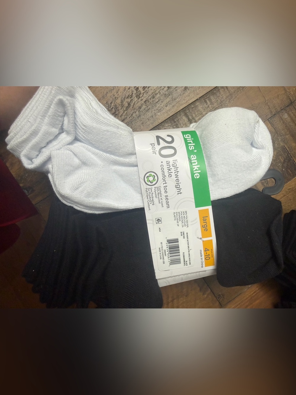 wonder nation Girls' Ankle Socks 20-Pack - White & Black